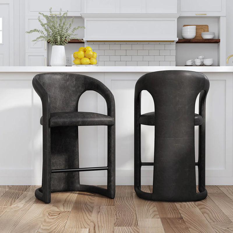 Archie Leather Counter Stool