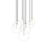 Cluster 7 Mix Chandelier- Clear Glass