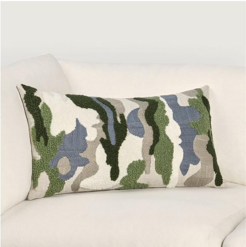 Green/ Blue Caney Pillow 14 x 26"