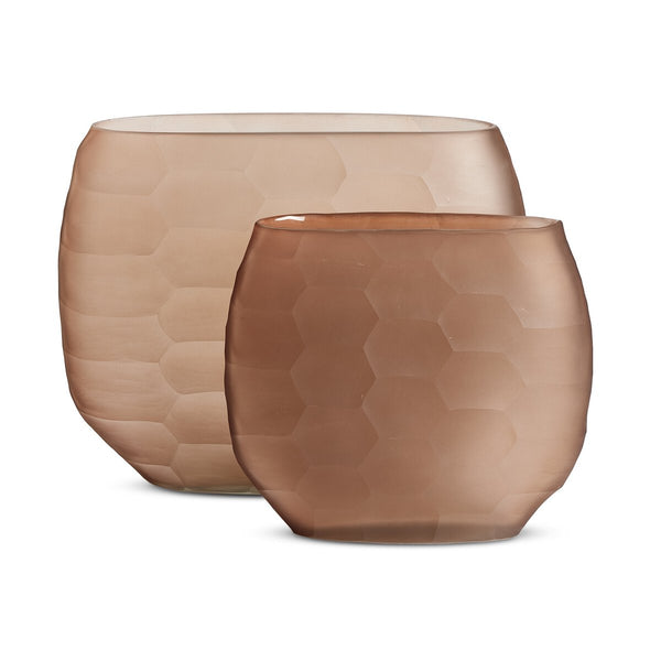 Textured Oval Glass Vases